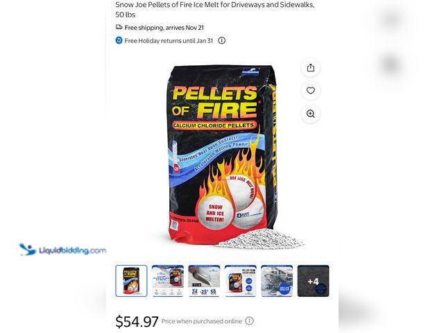 Lot 49-1817604 - 2, 50 pound bags of Snow Joe Pellets of Fire Ice Melt for Driveways and Sidewalks