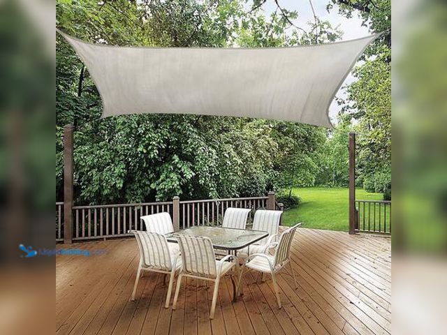 Lot 49-5554070 - Vigoro 8 ft. x 12 ft. Almond Rectangle Shade Sail Unused Model # 25684 Unused