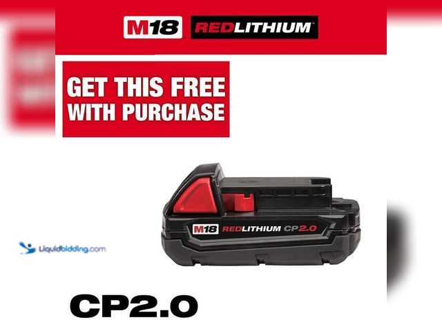 Lot 49-5414125 - Milwaukee
M18 18-Volt 2.0 Ah Lithium-Ion Compact Battery, tested works used.