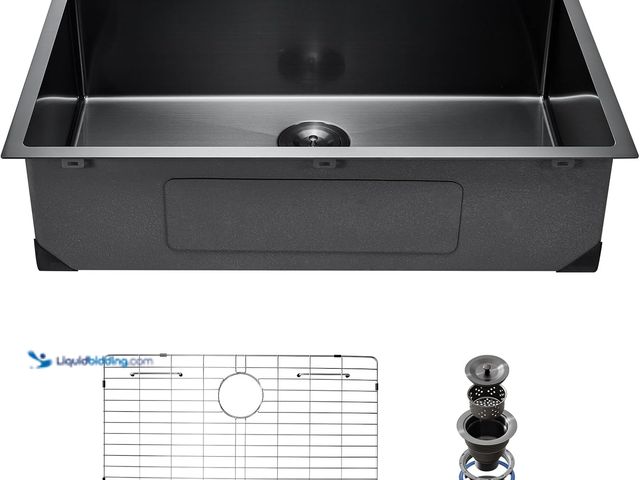 Lot 49-5452431 - VEVOR 33 inch Kitchen Sink Workstation, 304 Stainless Steel Top Mount Sinks, Drop-In Single Bowl Far...