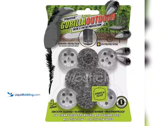 Lot 49-1547588 - Gorilla Floor Protection Gorilla Outdoor Clear Sleeve Berber Pads 1 in. Model # H5004, Unused, 4 Pac...