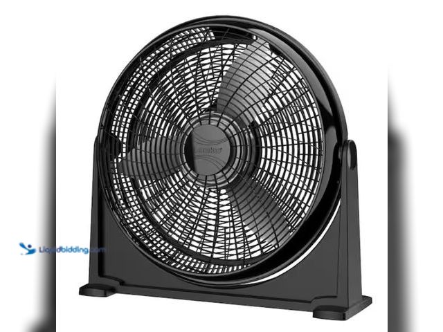 Lot 49-3470876 - Lasko 20 in. 3 Speed Air Circulator Floor Fan for Home in Black with Wall Mount Option, Full Range P...