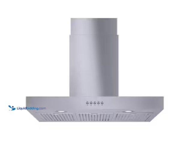 Lot 49-1567369 - Vissani Lora 30 in. 350 CFM Convertible T-Shape Wall Mount Range Hood in Stainless Steel with Charco...