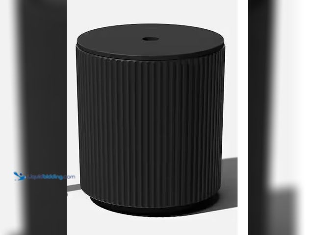 Lot 49-5555311 - Round Black Plastic 20 in. Height Outdoor Shade Side Table, Unused with scuffs
