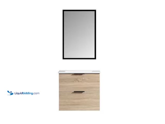 Lot 49-1568674 - Garrido Bros & Co. Valletta 24 in. W x 21.65 in T x 18.11 in D Single Sink Bath Vanity in Oak Sand w...