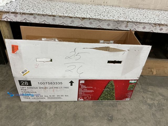 Lot 49-5447556 - Home Accents Holiday 7.5 ft. Pre-Lit LED Barbour Spruce Artificial Christmas. [Model: 850025016179] ...