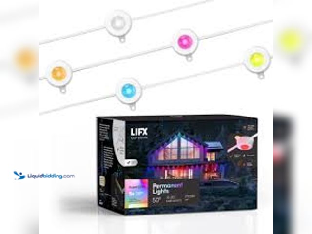 Lot 49-5415313 - LIFX 30-Light 50 ft. Outdoor Plug-In RGBW Integrated LED Smart Wi-Fi Permanent String-Light, Works w...