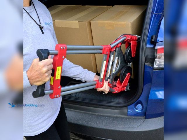 Lot 49-5406376 - Milwaukee 150 lbs. Convertible Fold-Up Steel Hand Truck with One 60 in. Bungee Cord, Model # 73777, ...