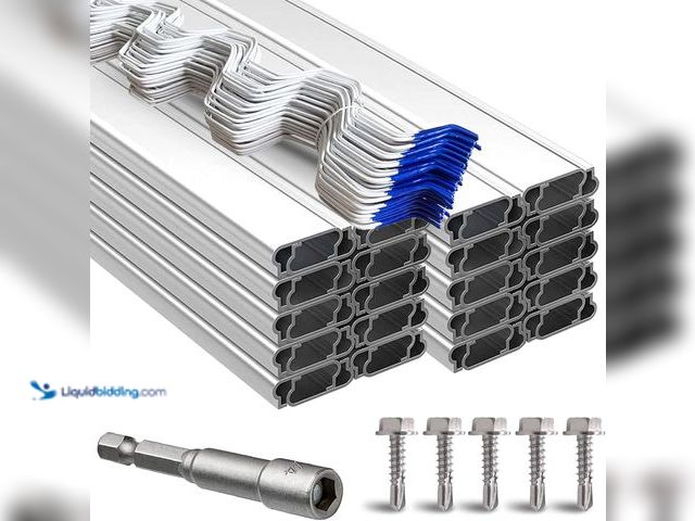 Lot 49-5489195 - Greenhouse Spring Wire & Lock Channel 6.6 ft - PVC Coated Spring Wire & Aluminum U-Channel Bundle, F...