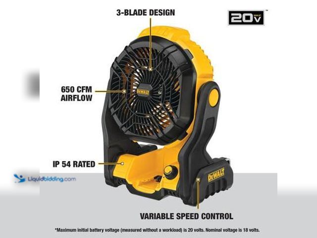 Lot 49-5545319 - DEWALT 20V MAX Jobsite Fan (Tool Only) Model # DCE512B New