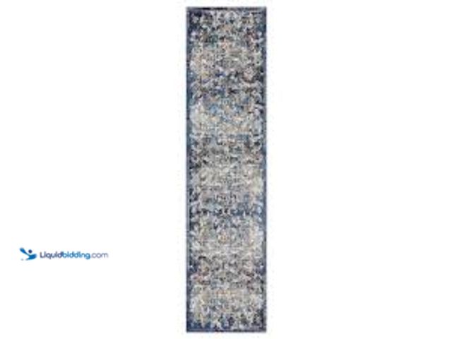 Lot 49-5415218 - Gracie Jacobean Navy Multi 2 ft. 3 in. x 8 ft. 9 in. Distressed Floral Indoor Runner Rug. Model # 21...