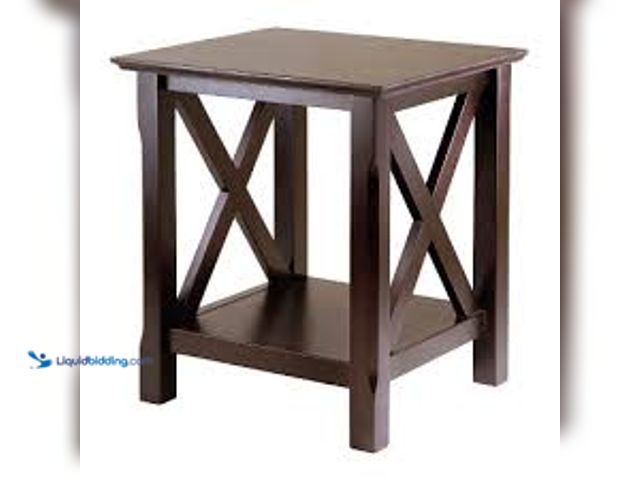 Lot 49-5485612 - Winsome Xola End Table Cappuccino: Hardwood Construction, Fixed Shelf, Satin Finish, Living Room Fur...