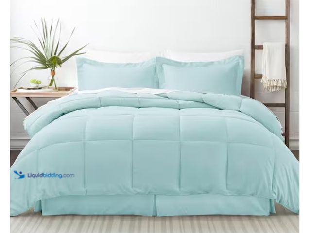 Lot 49-1575457 - Becky Cameron Performance 8-Piece Aqua King Comforter Set, Model # IEH-MULT-K-AQ, Unused  Ref#ASRHD0...