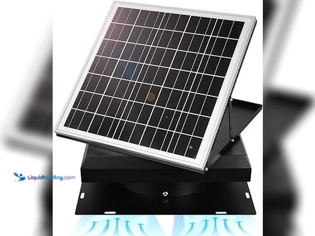 Lot 49-3510806 - DC HOUSE 32 Watt Solar Attic Fan Solar Powered Roof Exhaust Fan Up to 3000 Sq Ft,2500 CFM Metal Shel...