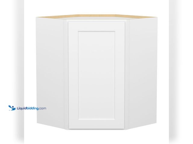 Lot 49-1622838 - Hampton Bay 24 INCH X 30 INCH CORNER WALL CABINET, Model # WDC2430-MW, Unused, Scuffs/scratches, Shi...