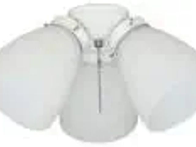Lot 49-5412953 - 3-Light White Ceiling Fan Shades LED Light Kit. Unused