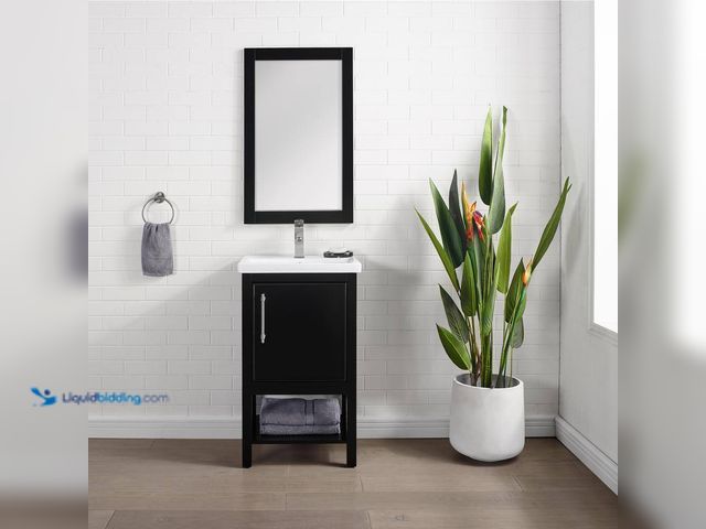 Lot 49-5487617 - SUDIO
Taylor 20 in. W x 15 in. D x 34 in. H Bath Vanity in Black with Ceramic Vanity Top in White w...