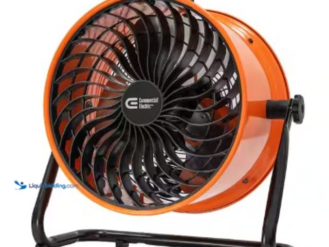 Lot 49-2022355 - Commercial Electric 16 in. 3-Speed Drum Floor Fan in Orange High Velocity Turbo, Model # SFD5-400B, ...