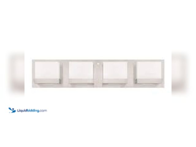 Lot 49-5448413 - Hampton Bay 24 in. 4-Light Brushed Nickel LED 5CCT Vanity Light with Battery and Sensor Operated Nig...