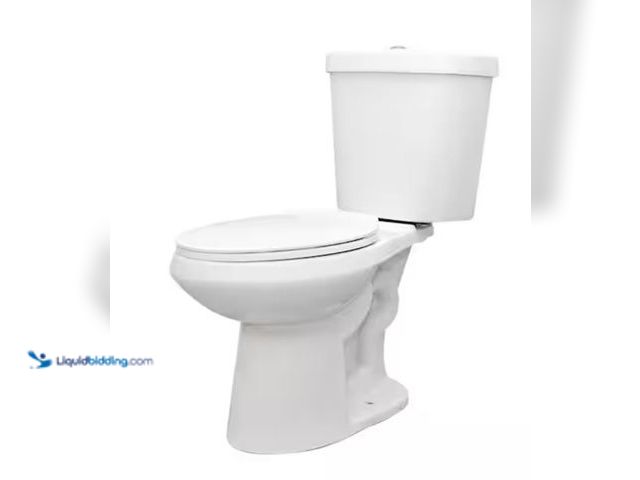 Lot 49-2005641 - Glacier Bay 12 in. Rough In 2-Piece 1.0 GPF/1.28 GPF Dual Flush Elongated Toilet in White, Seat Incl...