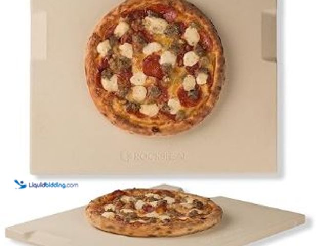 Lot 49-3464327 - Pizza Stone, 15"x12" Rectangular Pizza Stone for Oven Grill BBQ, Cordierite Baking Stone for Bread, ...