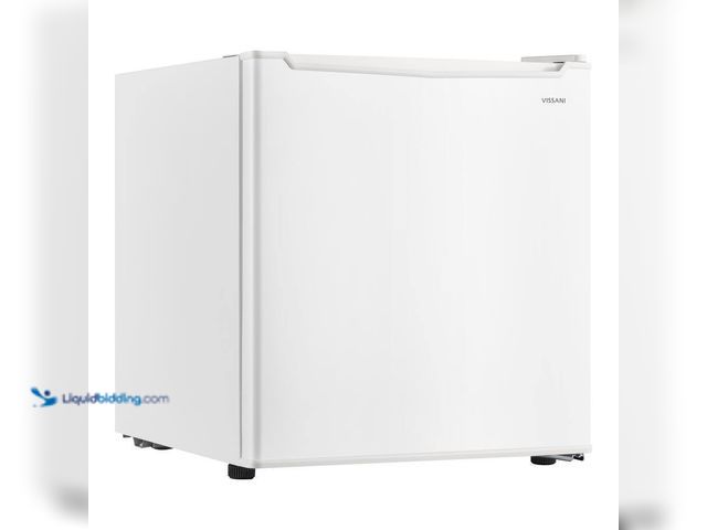 Lot 49-5447932 - Vissani 1.7 cu. ft. Mini Refrigerator in White, ENERGY STAR. [Model # HVAR17GWE] Unused. Rattles