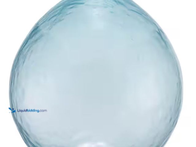 Lot 49-1631217 - Lot of (3) 7.16 in. Blue Tint Bubble Glass Globe Pendant Lamp Shade With 2.25 in. Lip Fitter, Model ...