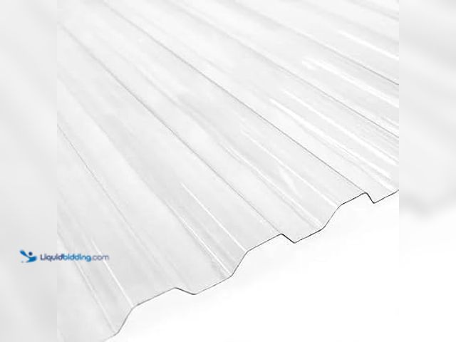 Lot 49-1631880 - 10-Pack Clear Polycarbonate Roofing Panels 72" L x 33" W, Corrugated Curved Roof Sheets, Model # B0D...