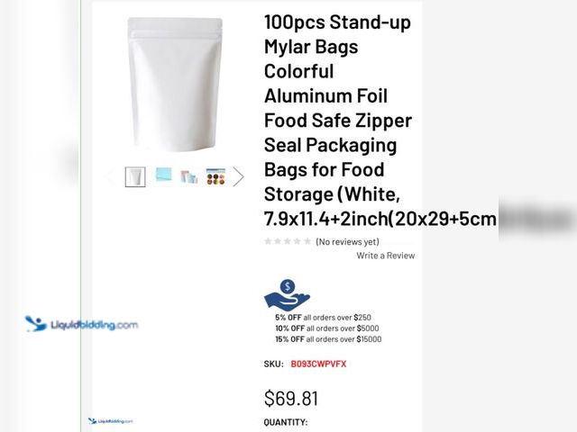 Lot 49-1814692 - 100pcs Stand-up Mylar Bags Colorful Aluminum Foil Food Safe Zipper Seal Packaging Bags for Food Stor...