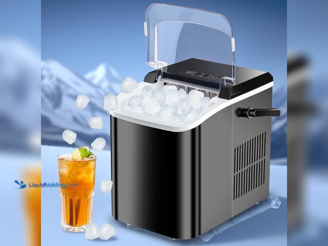Lot 49-5408663 - Ice Makers Countertop, Portable Ice Machine with Carry Handle, 2 Sizes of Icecube. Unused