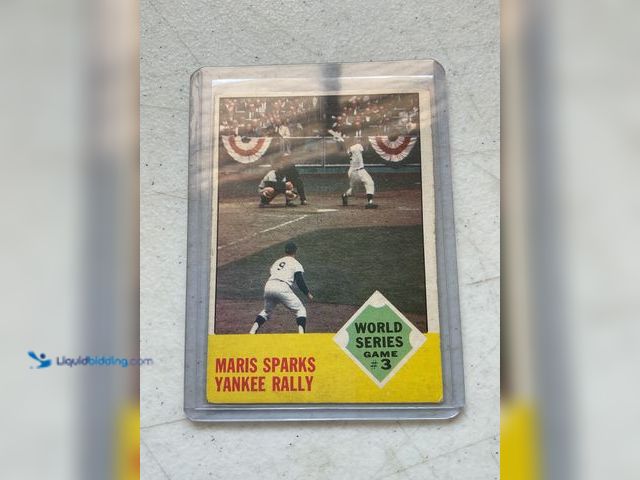 Lot 49-1804265 - 1963 TOPPS #144 WORLD SERIES GAME 3 ROGER MARIS CARD