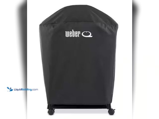 Lot 49-2022651 - Weber Q 2800N+ 2-Burner Gas Grill with Cart Premium Grill Cover, Model # 3400233, MSRP $59.99, Unuse...