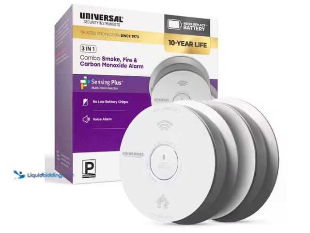 Lot 49-1627061 - Universal Security Instruments 2-Pack 10-Year Battery Combination Smoke and Carbon Monoxide Detector...