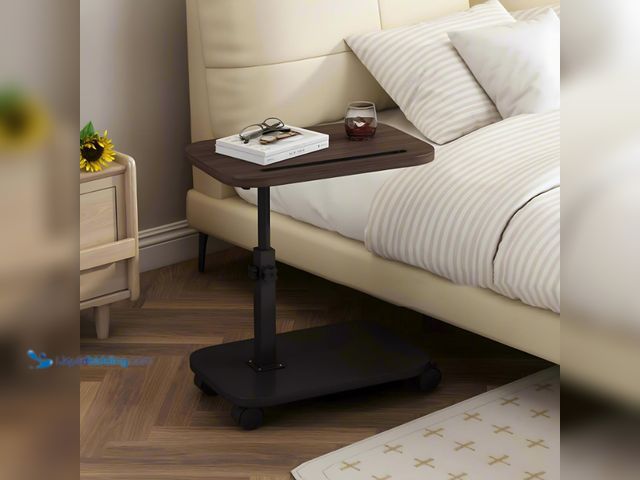 Lot 49-5463245 - Couch Table Tray with Wheels, 360° Swivel C Table End Table for Couch, Adjustable Height Sofa Side T...