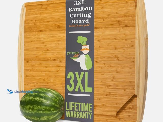 Lot 49-1575693 - Extra Large Bamboo Cutting Board - 30x20 Inches - Lightweight & Durable, Model# 285731389218, Unused...