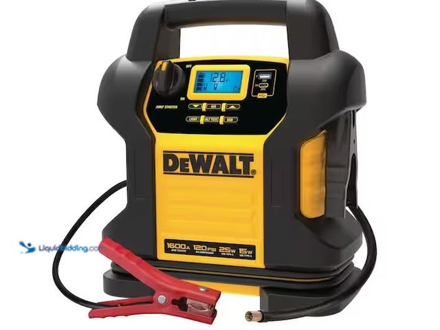 Lot 49-1568643 - DEWALT 1600 Peak Amp Jump Starter with Digital Compressor and USB Power Bank Model # DXAEJ14, Slight...
