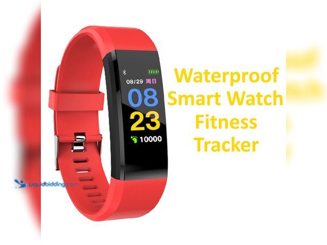 Lot 49-3435042 - Waterproof Smart Watch Fitness Tracker Red - NEW -  Tracks real-time heart rate automatically, conti...
