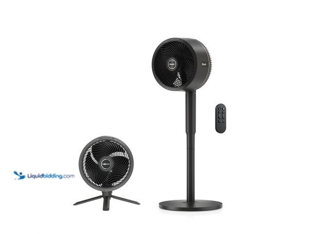 Lot 49-5414741 - shark FlexBreeze 13in. Portable 5 Fan Speeds Pedestal Fan in Dark Grey with Up to 24 hours of Cordle...