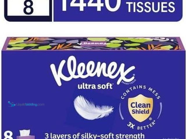 Lot 49-5543683 - Kleenex Ultra Soft Facial Tissue, 8 Flat Boxes. Unused