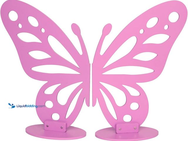 Lot 49-3513411 - Large Wooden Butterfly Decor, 20 x 30 Inches Butter fly Wings, Butterfly Shape Slices CraftStanding ...
