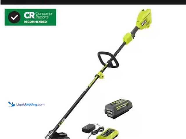 Lot 49-1569600 - RYOBI 40V 15 in. Expand-It Cordless Battery Attachment Capable String Trimmer with 4.0 Ah Battery an...
