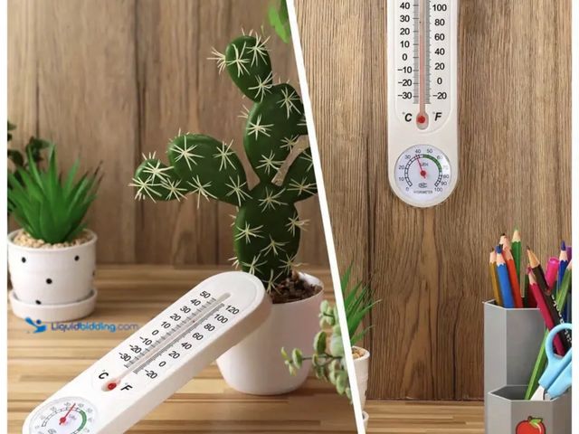 Lot 49-1820363 - Set of 2 Temperature and Humidity Meters - Wall-Hanging Thermometers and Hygrometers for Indoor and ...