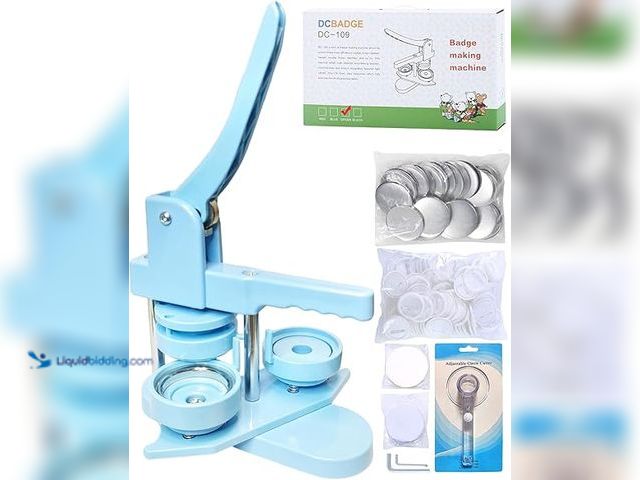 Lot 49-3528703 - Button Maker Machine, Button Pin Maker (3rd Gen) Installation-Free DIY, Button Press Machine Kit wit...