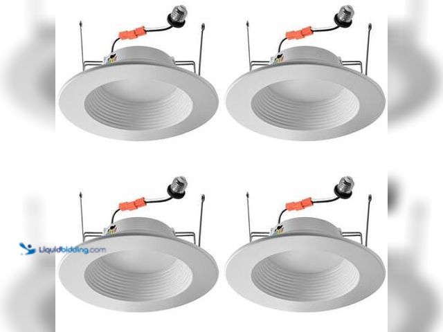 Lot 49-5554304 - Cedar Hill Adjustable LED Retrofit Downlight, Fits 5" or 6" Housing, 4-Pack Model # CHRD07504HW Unus...