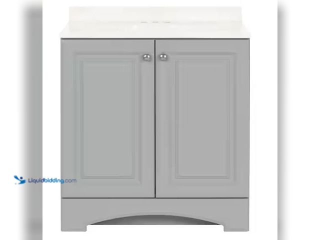 Lot 49-5460659 - Glacier Bay
31 in. Single Sink Pearl Gray Bath Vanity with White Cultured Marble Top (Assembled) In...