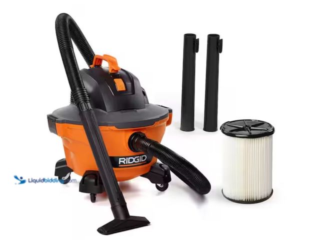 Lot 49-3431829 - RIDGID 6 Gal. 3.5 Peak HP NXT Shop Vacuum Wet Dry Vac with General Debris Filter, Locking Hose and A...