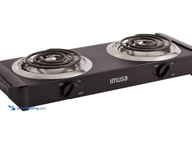 Lot 49-1555721 - IMUSA USA GAU-80306 Electric Double Burner 1750-Watts , Black, Model# B0056H4FPI, Unused, Unable to ...