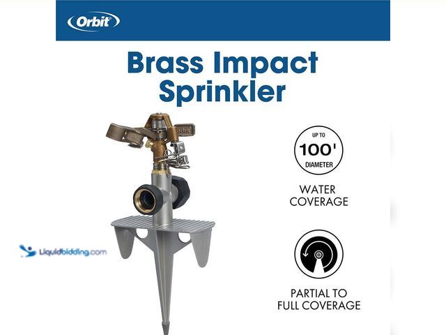 Lot 49-5413116 - Orbit
Heavy-Duty Adjustable Brass Impact Sprinkler on Heavy-Duty Zinc Spike Unused