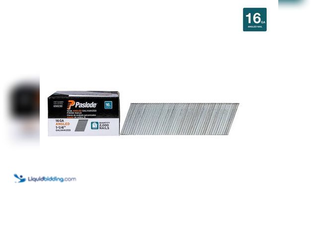 Lot 49-2024509 - Paslode 1-1/4 in. x 16-Gauge 20° Galvanized Angled Nails (2000 per Box). Model # 650230. MSRP $40. U...