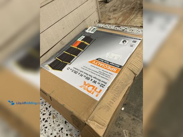 Lot 49-5459827 - HDX Steel Wire Garage Storage Tote Rack with Casters for 27 Gal. Totes in Black (22 in. W x 69 in. H...